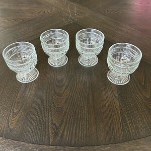 Anchor Hocking Annapolis Clear Glass Dessert Sundae Sherbet Glasses Set of 4